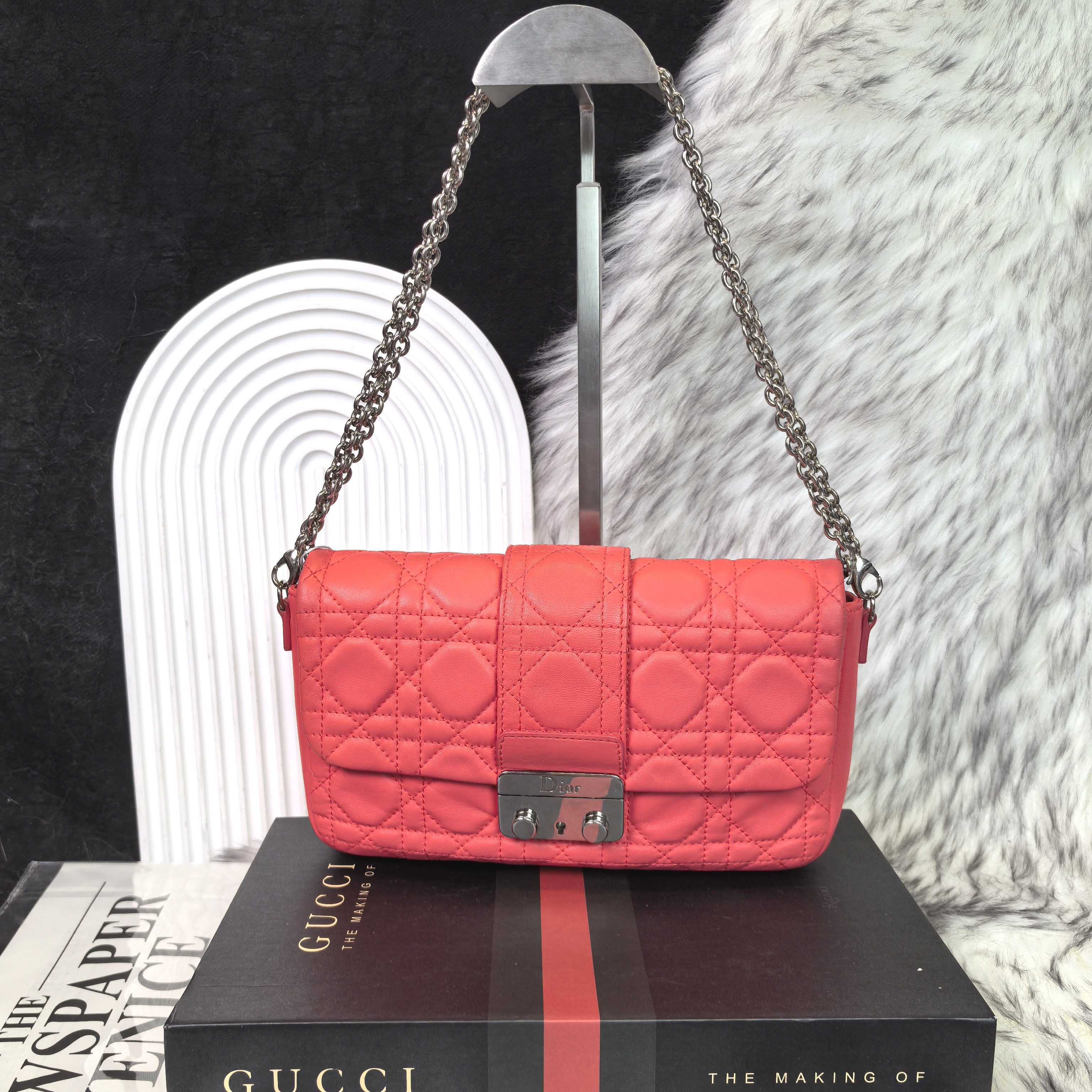 95新 DIOR/迪奥 翻盖菱格链条单肩包