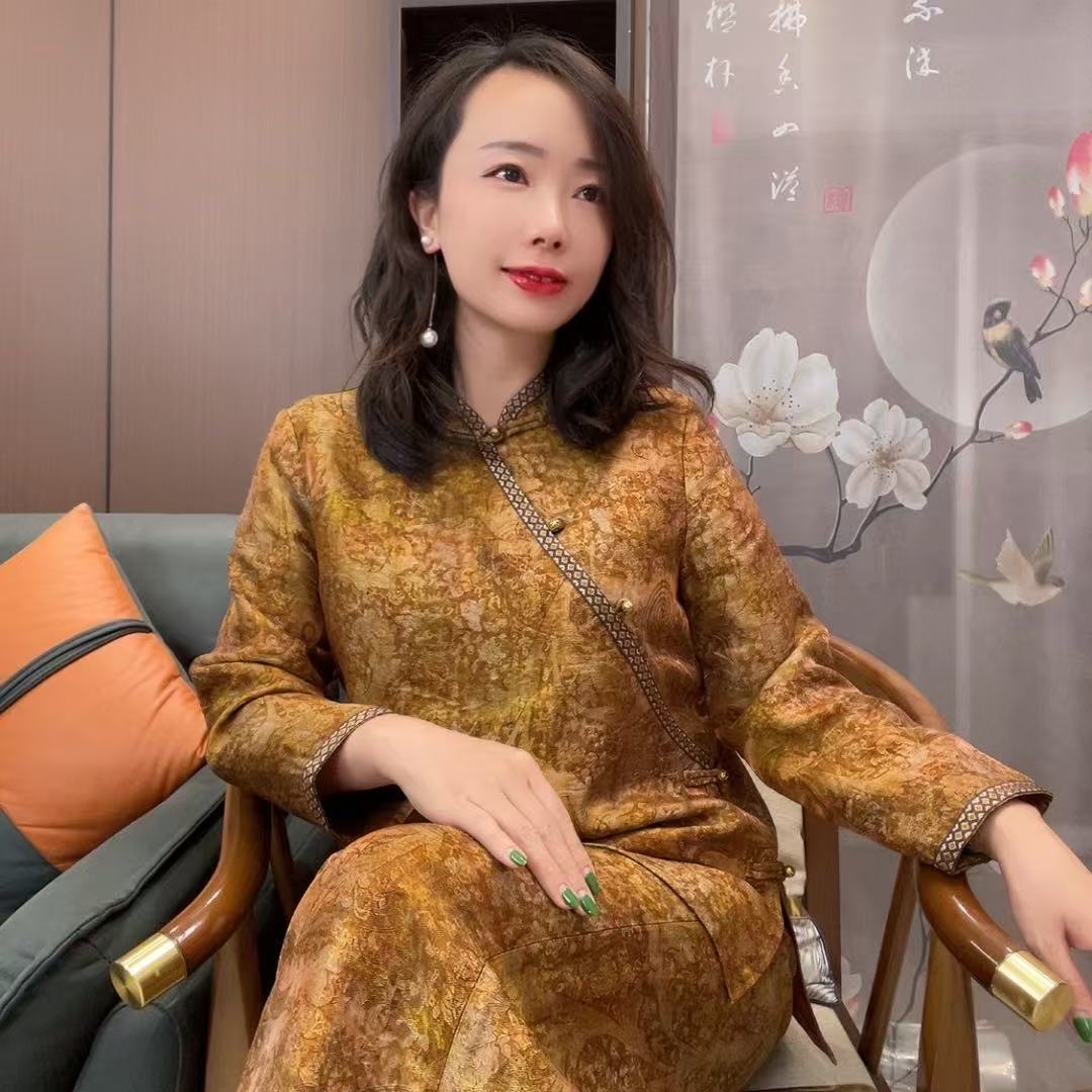 腰果花流金风格复古中式立领上衣