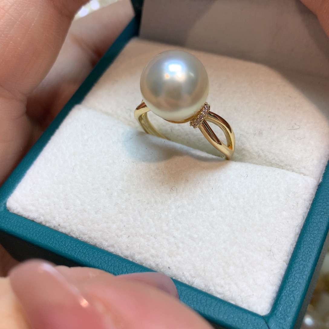 海水珍珠戒指银S925镶嵌