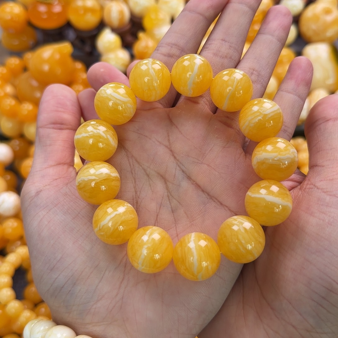 琥珀未镶嵌珠宝奇石18mm同料