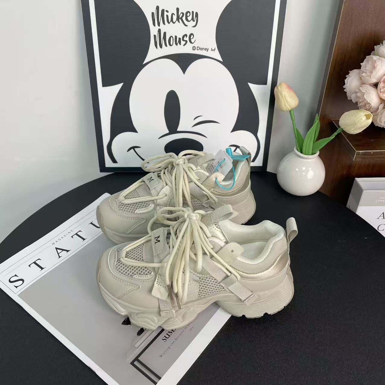 1126复古港风厚底老爹鞋女2025新款春秋季增高休闲运动鞋ins潮