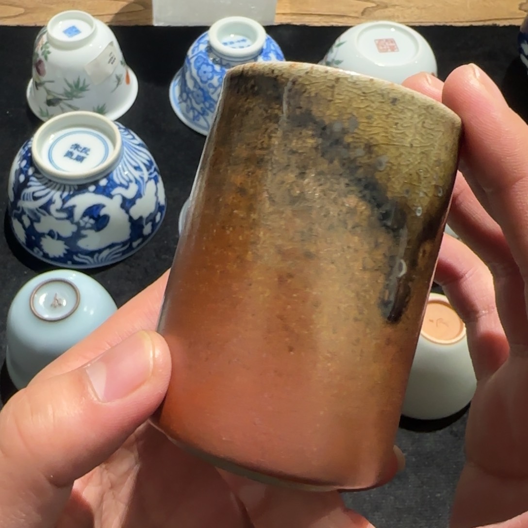 杯台湾吴金维柴烧直口杯