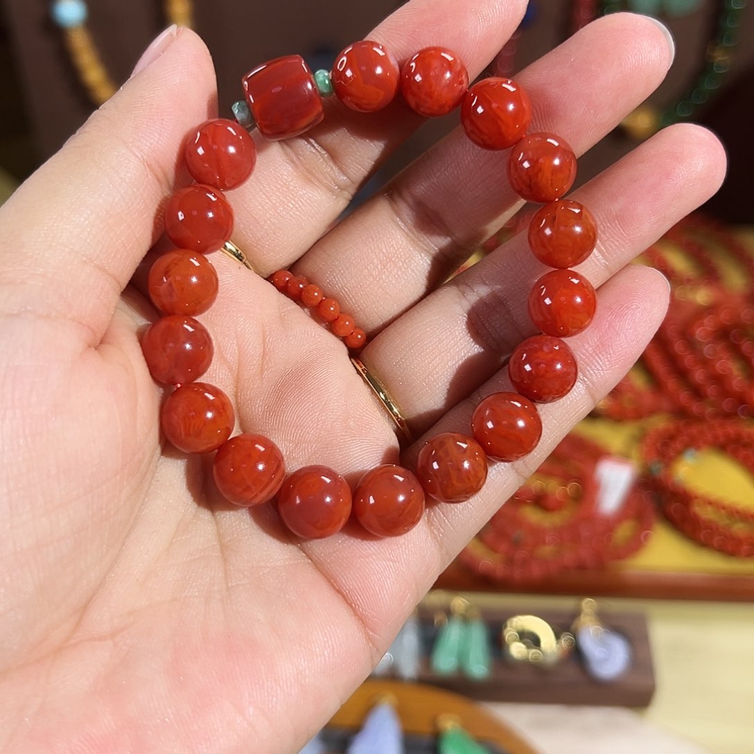 南红玛瑙手链未镶嵌