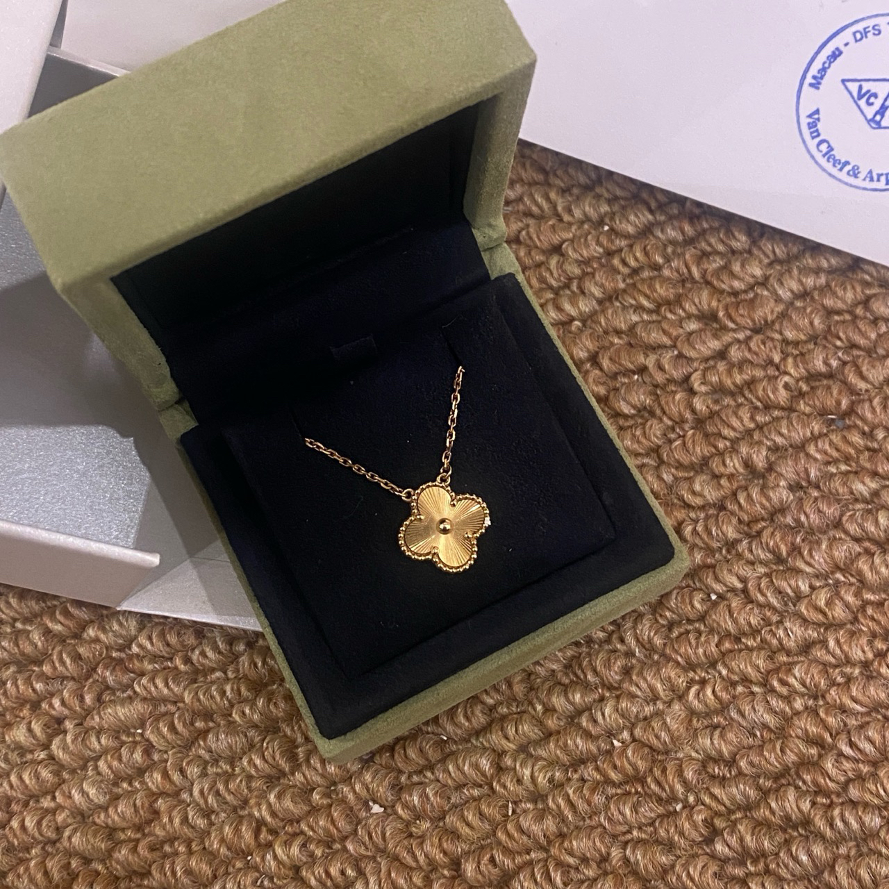 99新 梵克雅宝 18k四叶草吊坠项链时尚项链