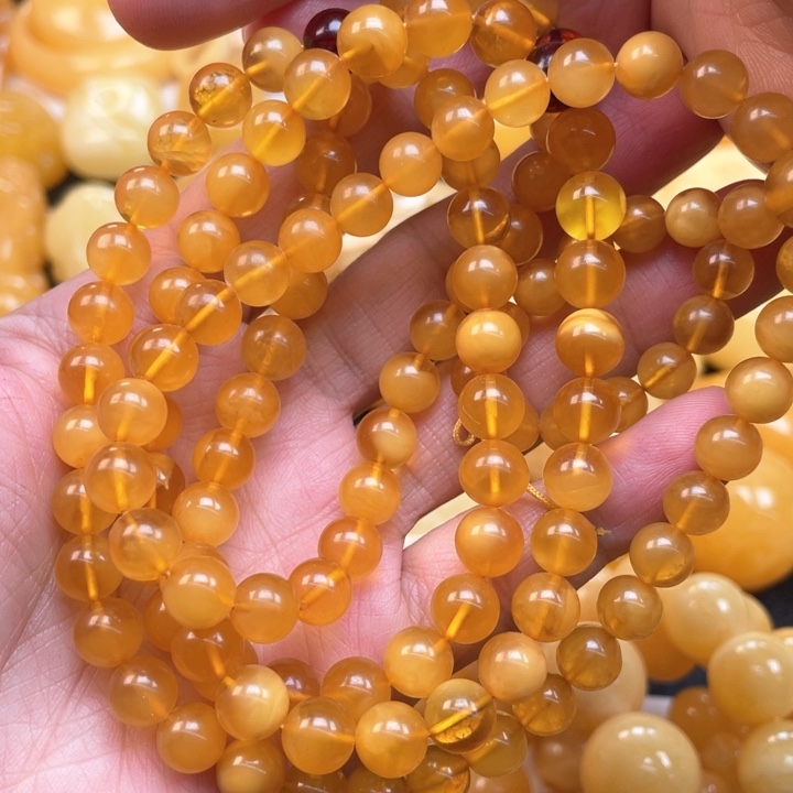 蜜蜡裸石未镶嵌蜜蜡8➕佛珠