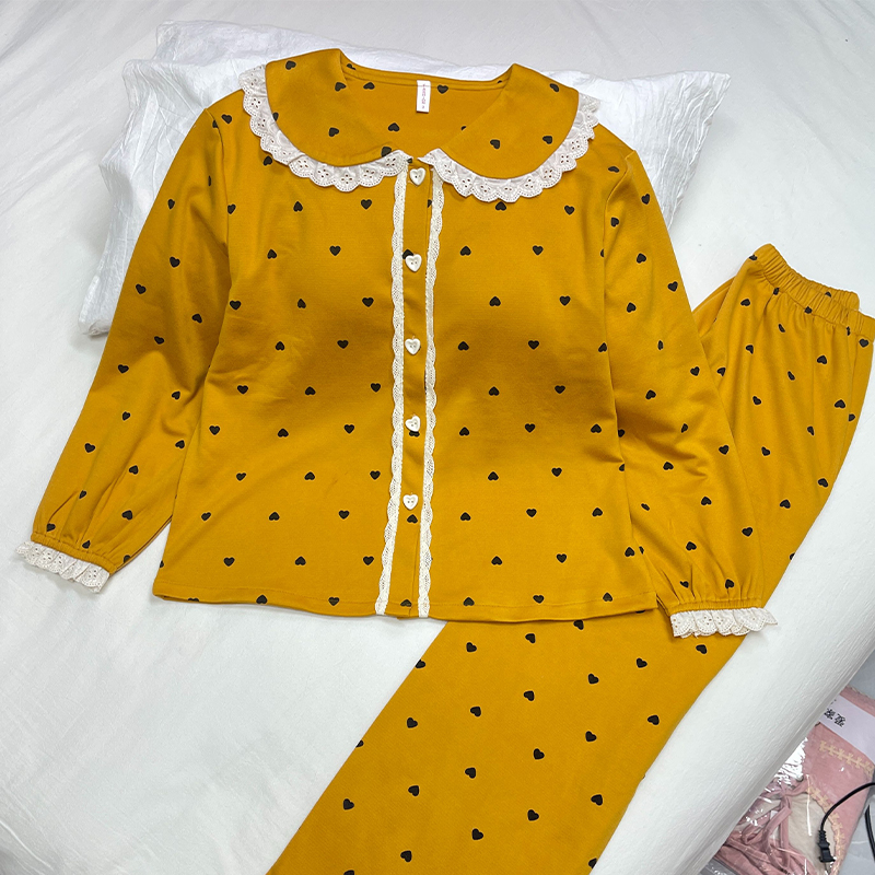 睡衣女款爆款2025新款冬季暖绒长袖长裤开衫带胸垫休闲家居服套装