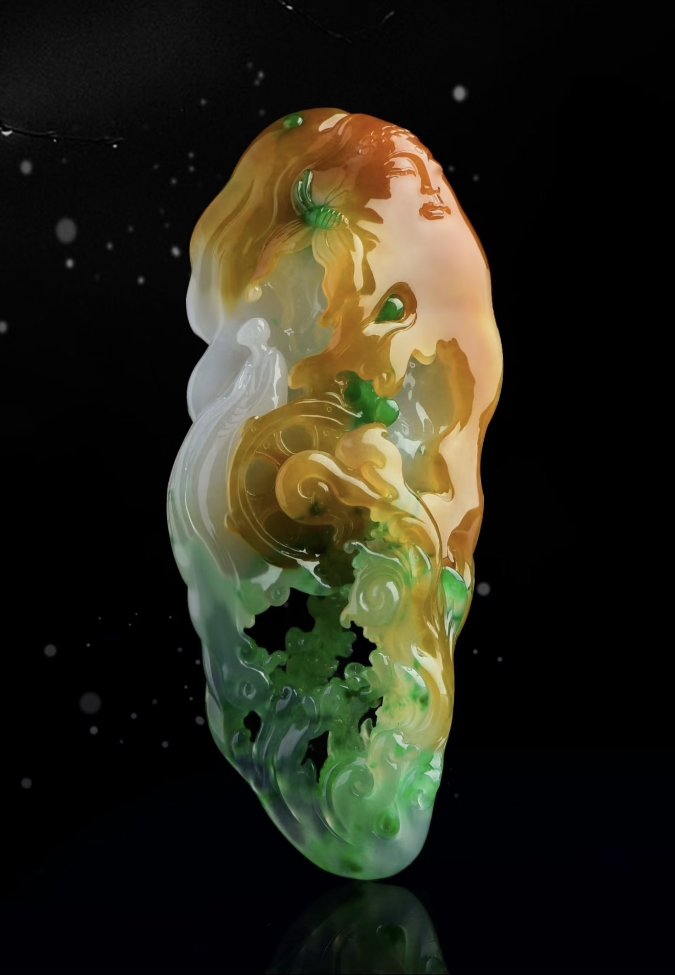 【藏宝阁私人订制】黄加绿缅甸天然A货翡翠把件