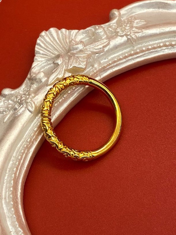 足银戒指 足银戒指 古法精致手工经典可调节紧箍咒戒指