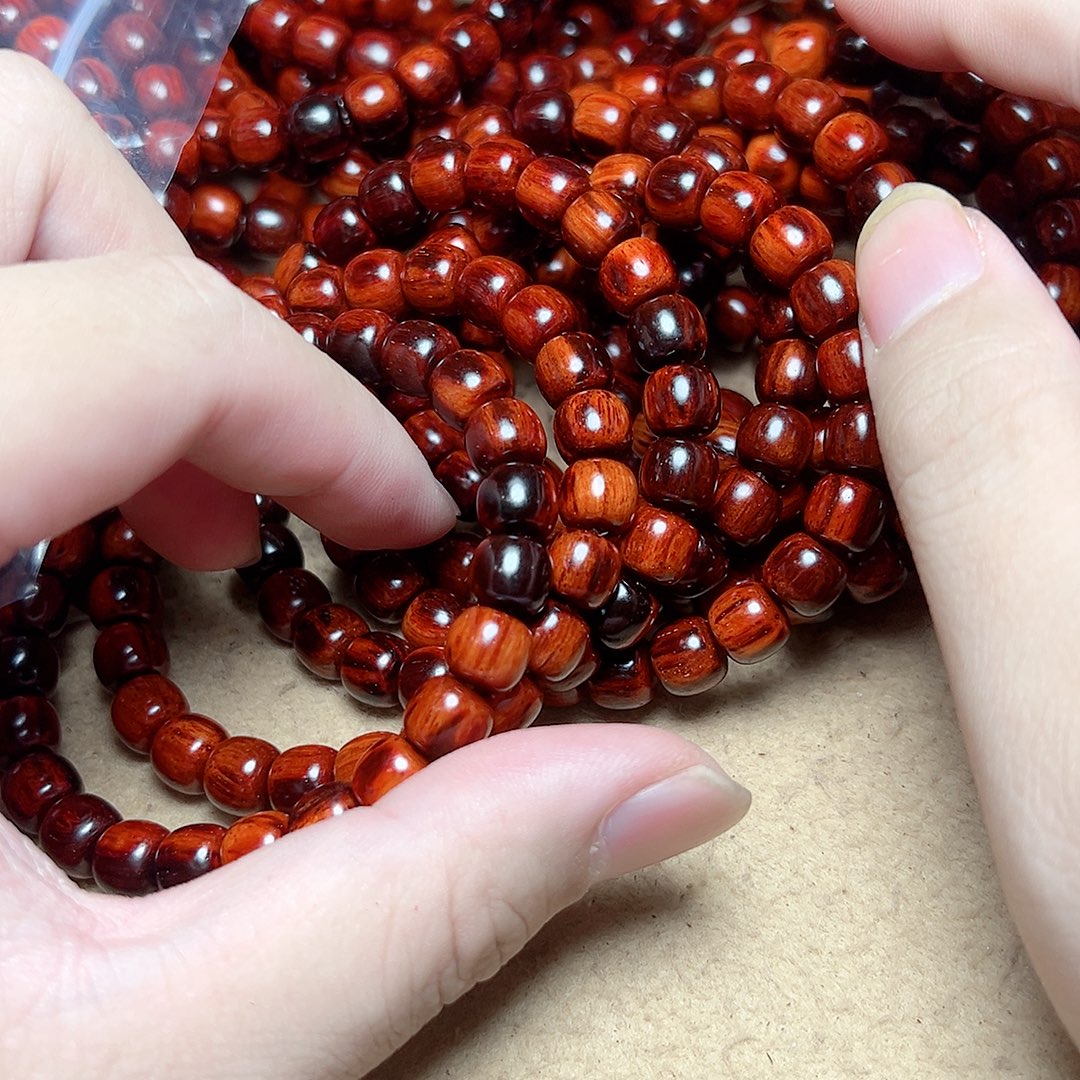 手串/手链小叶紫檀89琴料芝麻火焰纹金星