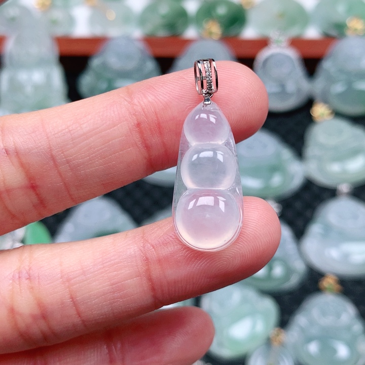 翡翠吊坠(不含链)18K金镶嵌G*L