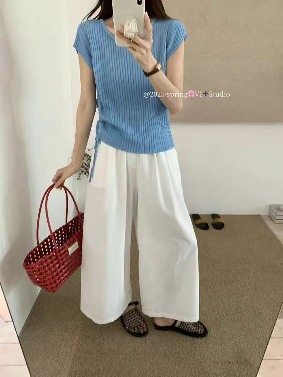 夏季竹节麻韩版休闲短袖上衣