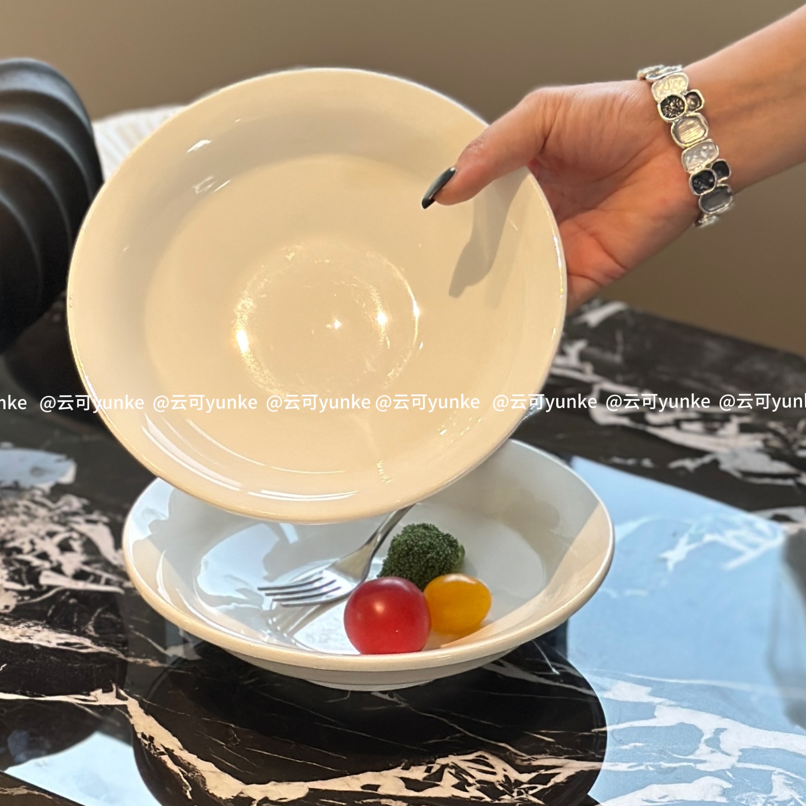 陶瓷釉下彩8英寸圆线园碗