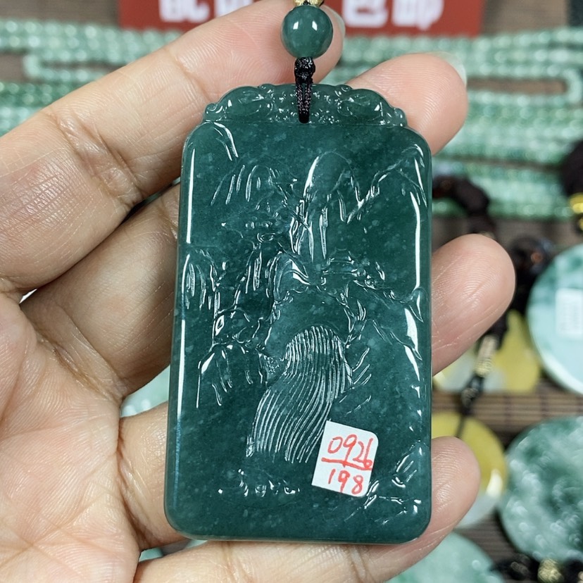 【闪购商品】翡翠颈饰未镶嵌玉吊坠翡翠玉双面山水牌