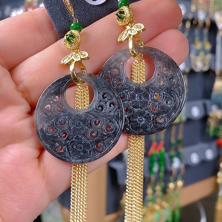 翡翠未镶嵌耳饰翡翠