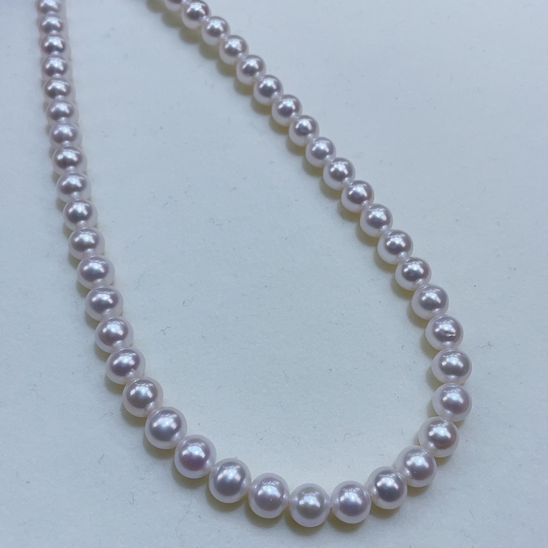 淡水珍珠颈饰银S925镶嵌7-8mm正圆冷白巨亮无暇毕业