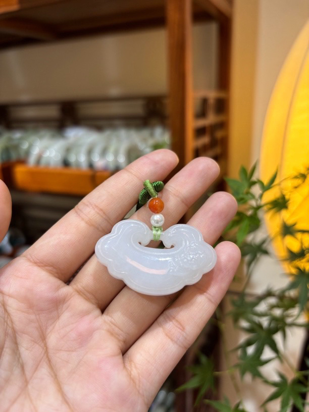 2025和田玉青海料如意挂件吊坠41.6*23.3*11.3