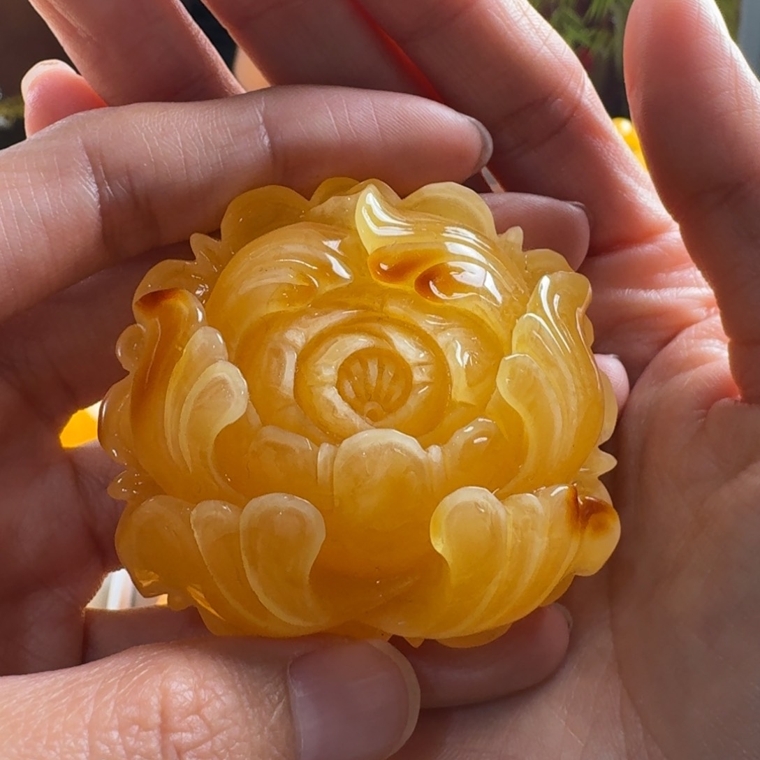 蜜蜡毛衣链未镶嵌玉**蝶