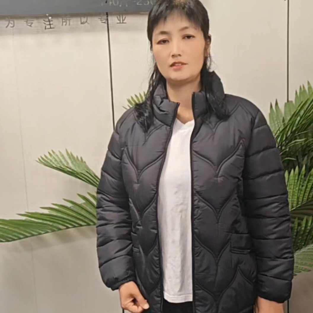 女士立领短款修身秋冬加厚保暖棉服妈妈装老年人外套