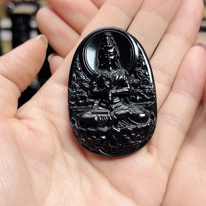 和田玉手链未镶嵌观音牌