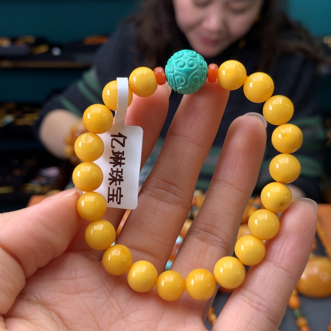 蜜蜡未镶嵌手串微瑕