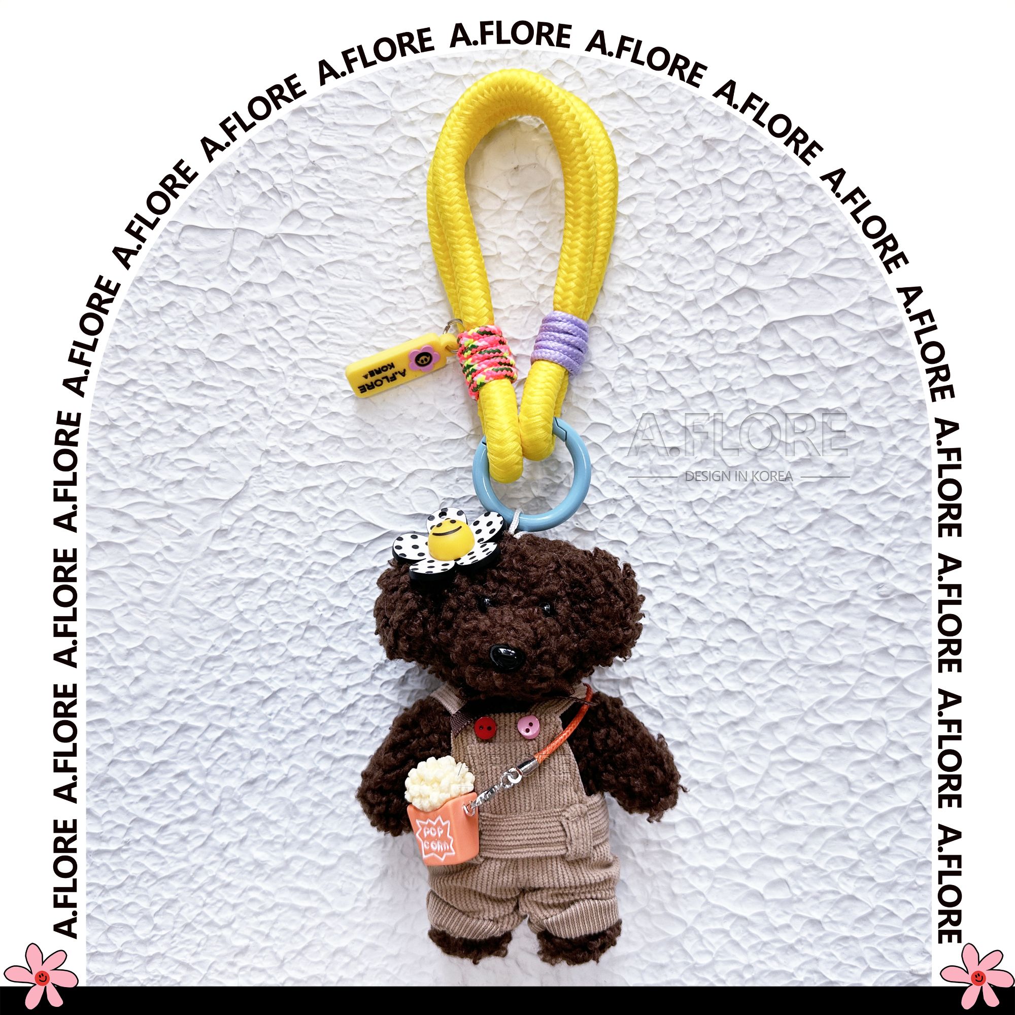 A.FLORE韩国原创手工可爱包包挂链挂件挂饰连体背带裤小狗毛绒