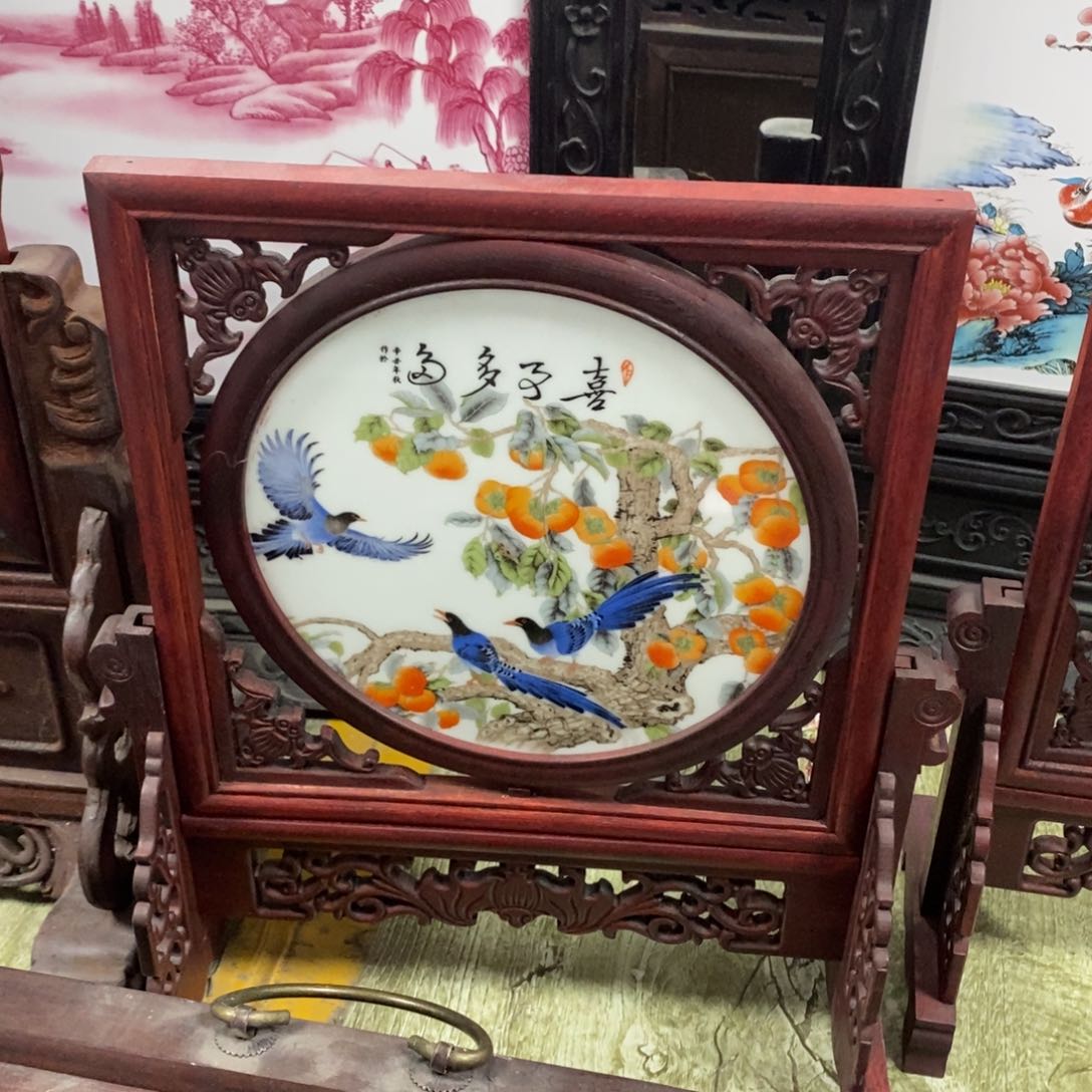 瓷片35*30 景德镇瓷板画柴窑烧制