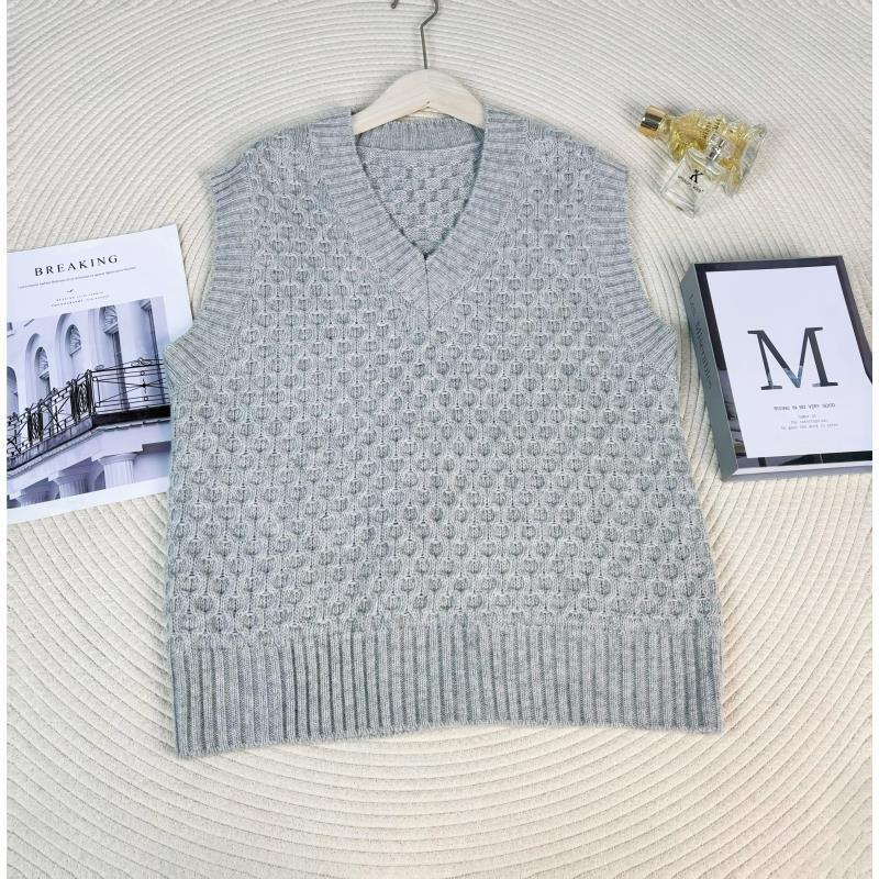 新新定制-V领纯色宽松百搭马甲背心秋冬叠穿针织马甲482817