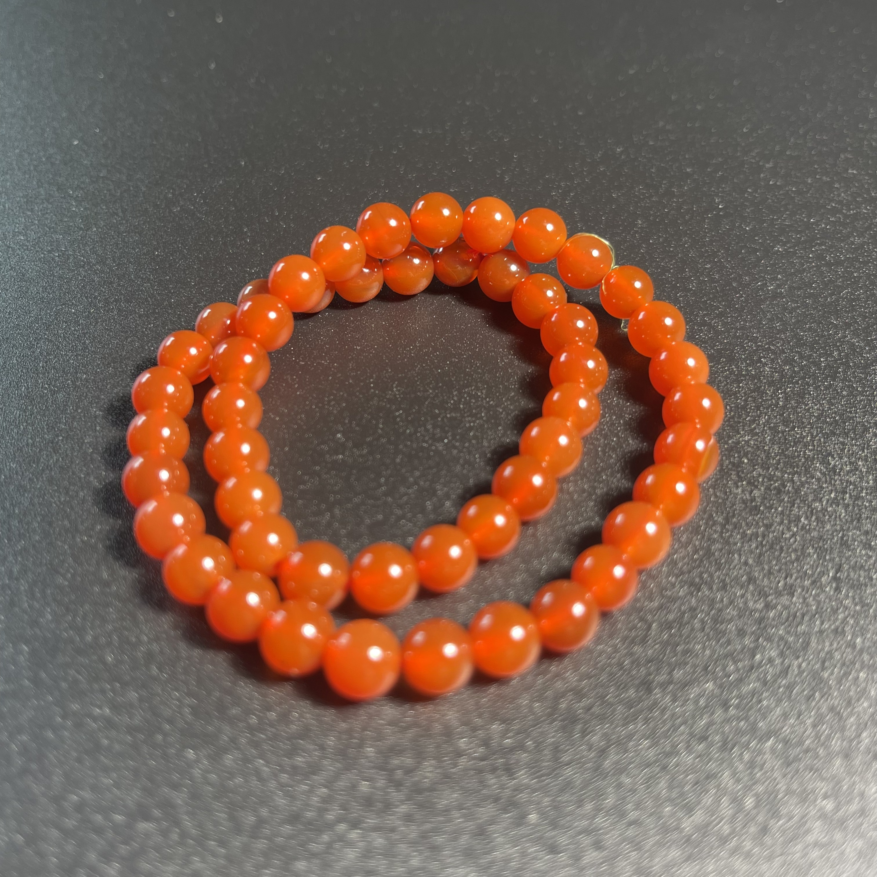 COUYA巴西瑙叠戴手串红色热情似火照片8mm