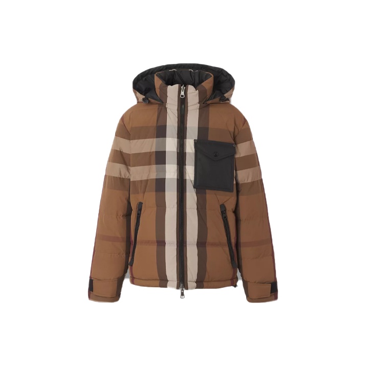 未使用 BURBERRY/博柏利 纯色双面两穿羽绒服 男款 棕色 ch