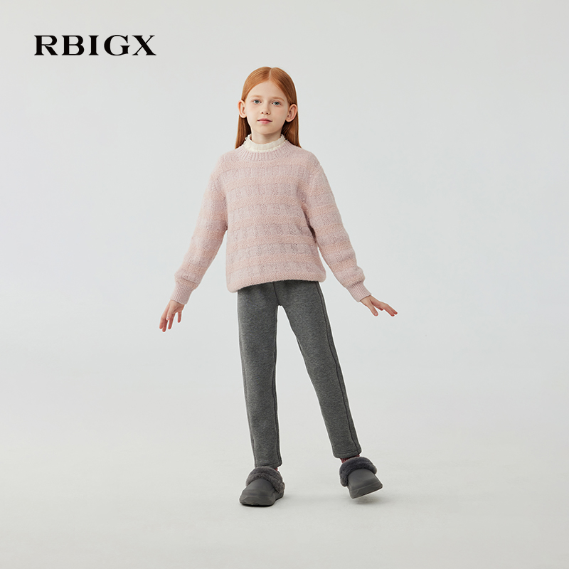 RBIGX瑞比克童装2025冬加绒潮流亲肤柔弹百搭运动打底裤DD4DR2816