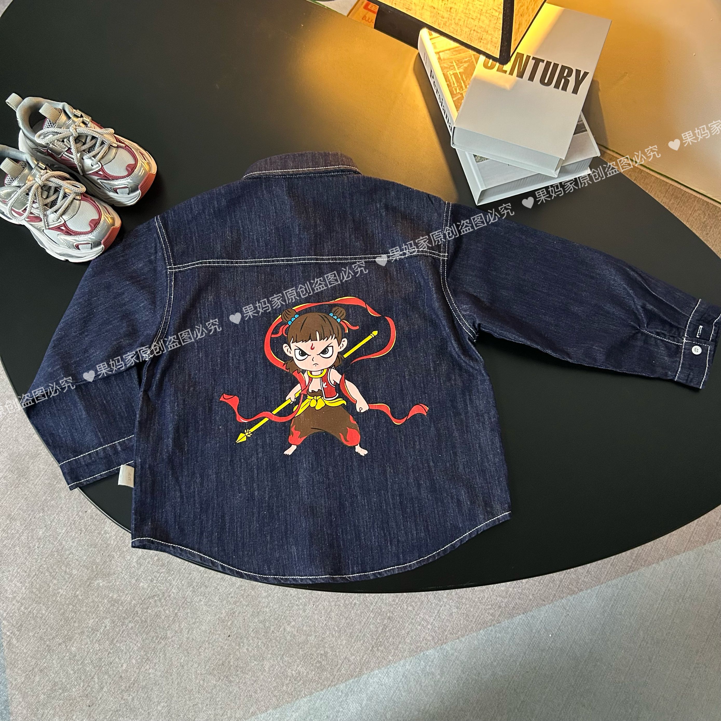 【高定哪吒】2025春秋儿童卡通牛仔休闲上衣中大童帅气复古牛仔衬衫