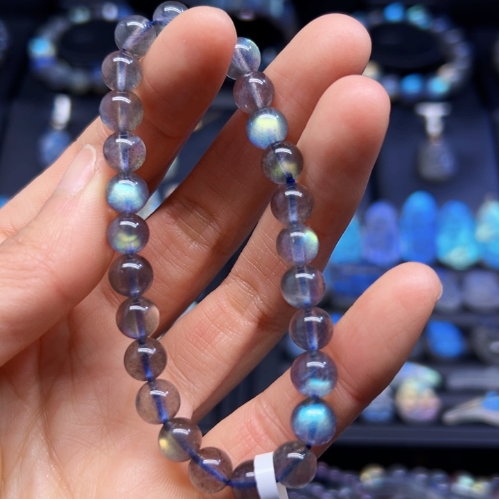 拉长石手串未镶嵌7.5左右