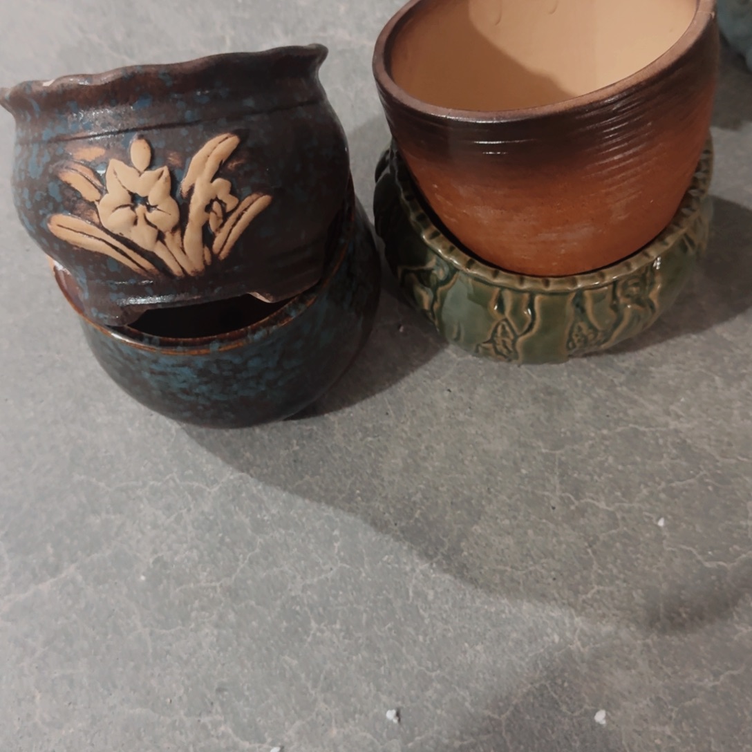 紫砂花盆粗陶盆 呀