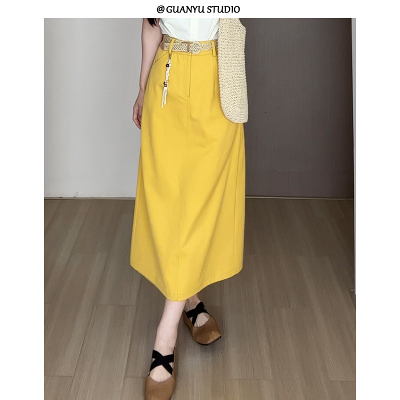 【复古半夏】蛋妹大码女装夏季微胖mm显瘦遮肉长裙半身裙DM29787