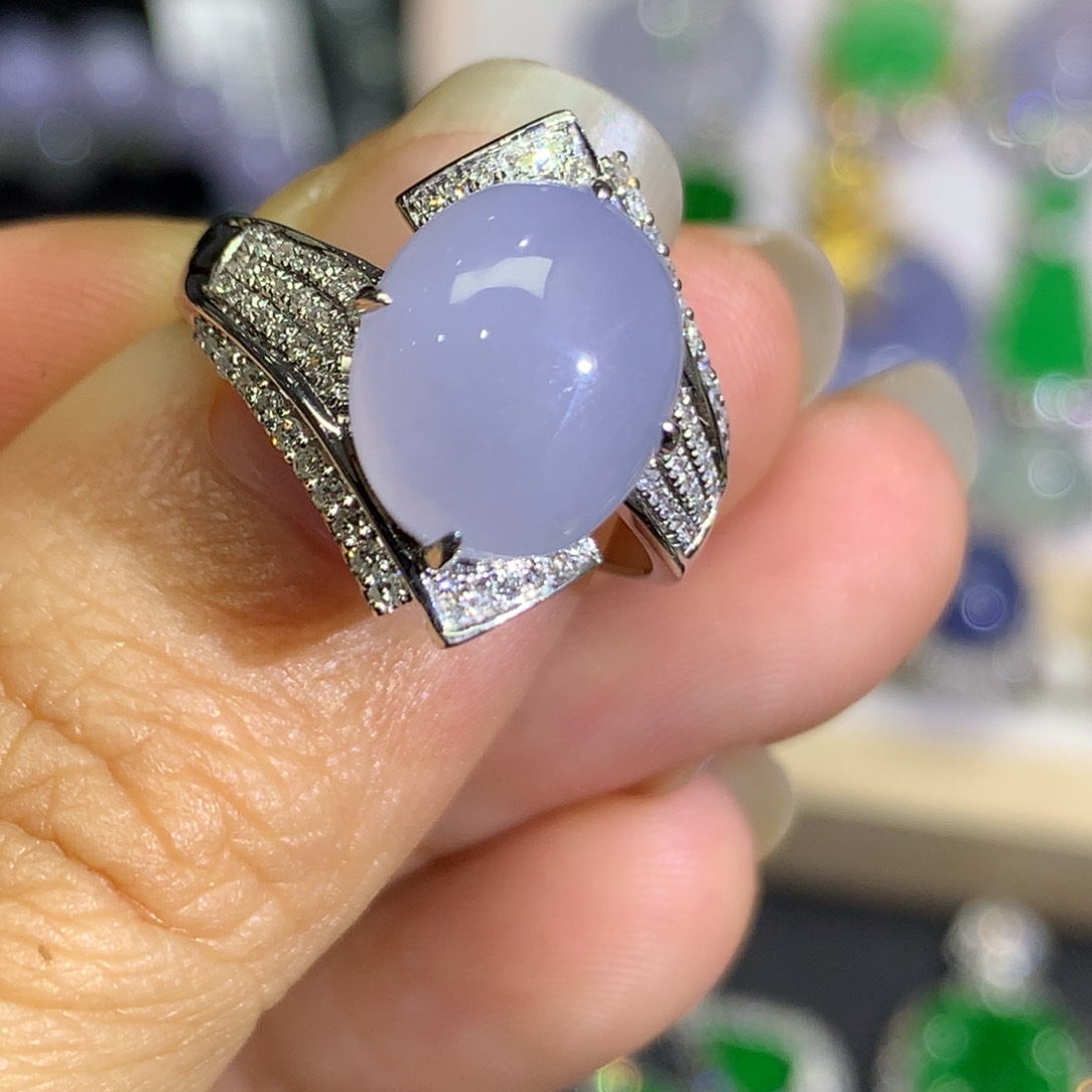 翡翠戒指18K金镶嵌8、