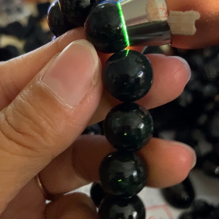 翡翠未镶嵌手链墨翠14大漏