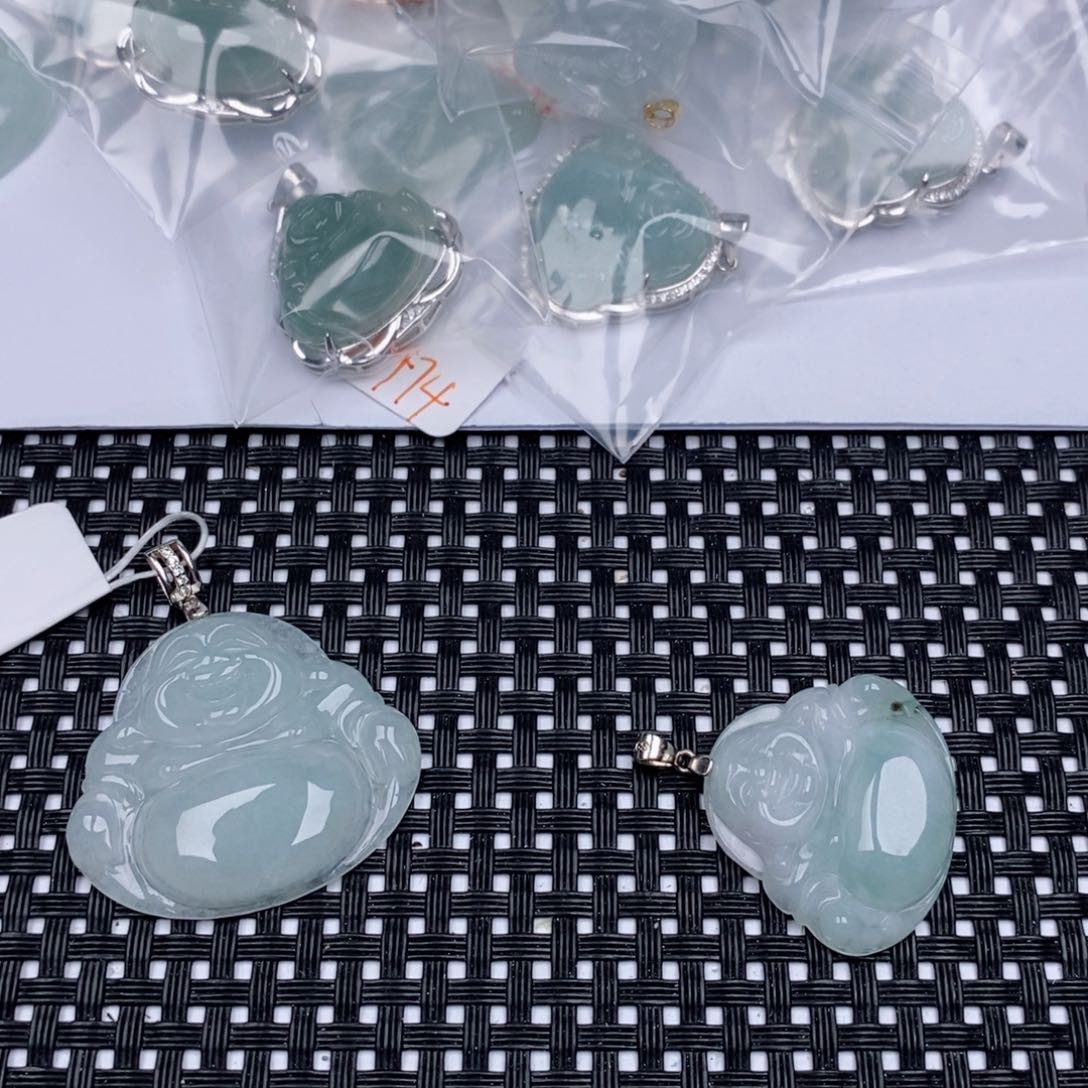 翡翠银S925镶嵌颈饰挂件