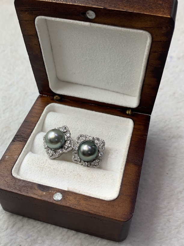 海水珍珠大溪地耳钉珍珠项链