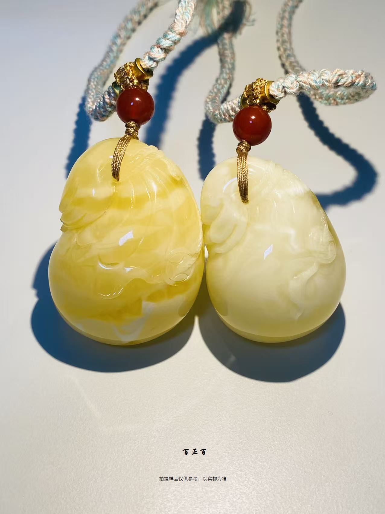 百正百 白妖花.天然蜜蜡钱袋6035（多样性发货发其一）