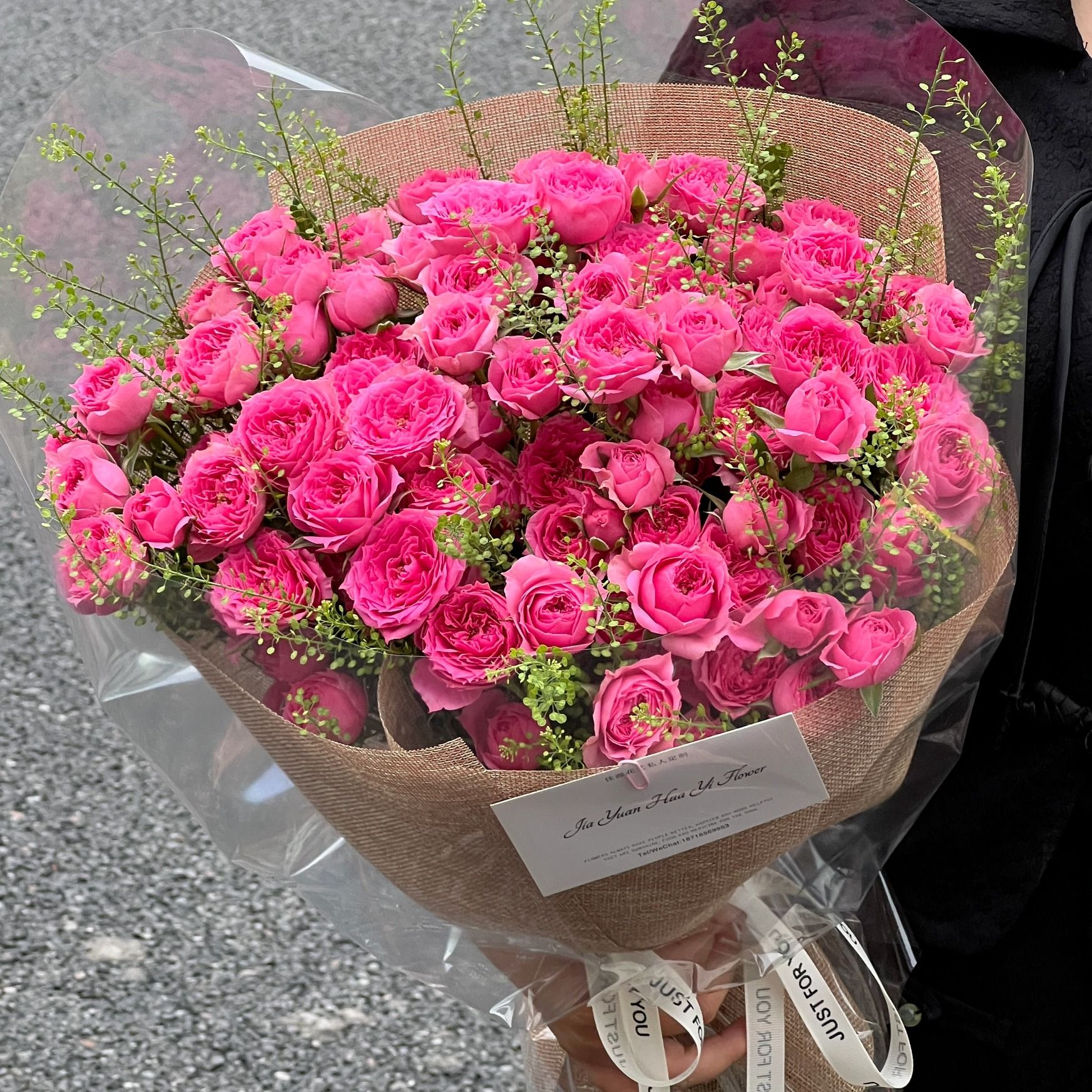 【花田故事】52朵苏菲宝贝玫瑰绿铃草混搭花束送女友送闺蜜生日鲜花礼物花店送花上门