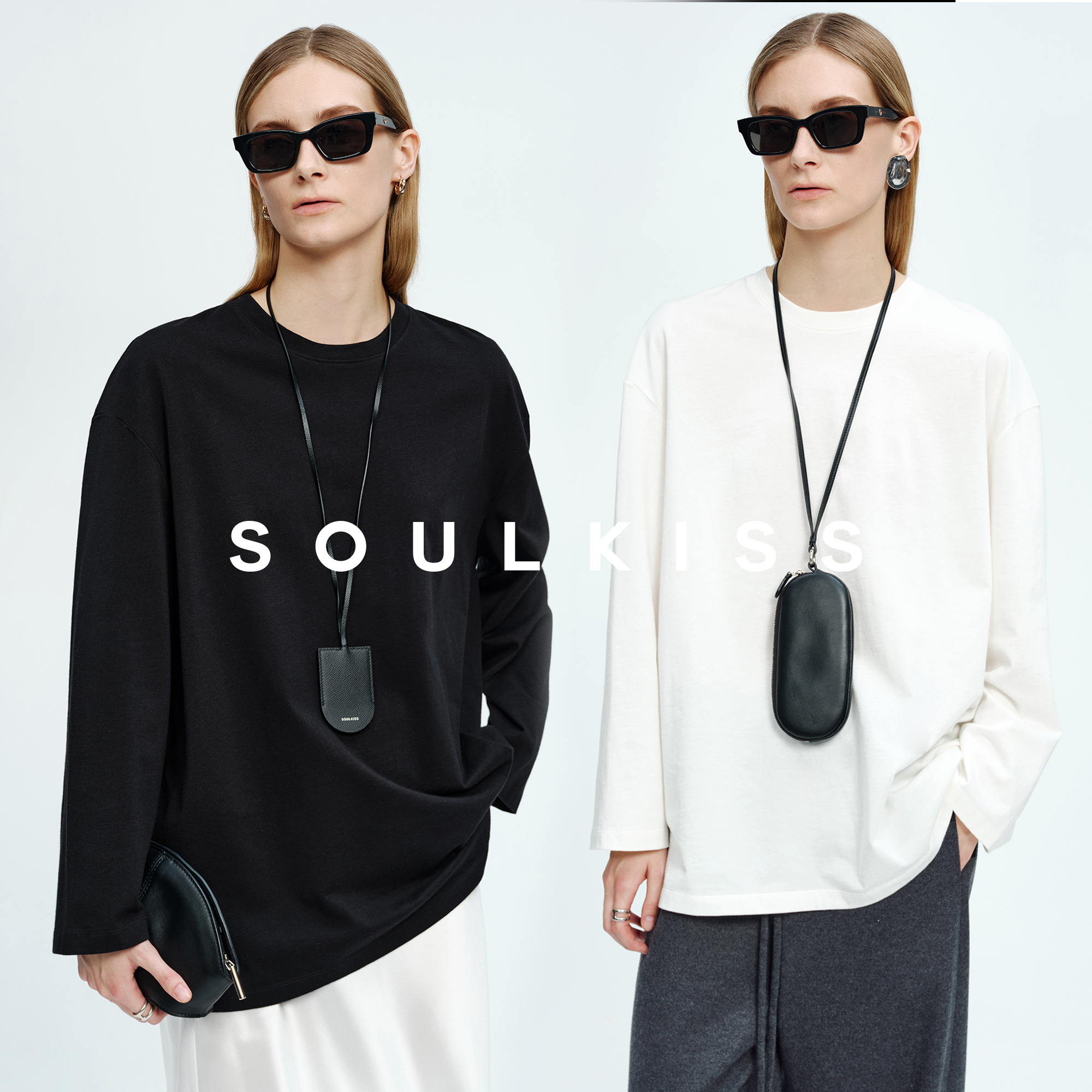 SOULKISS刚需B入 极简ROW风蔡伦纸纱清凉抗皱佰搭合体/宽松T恤