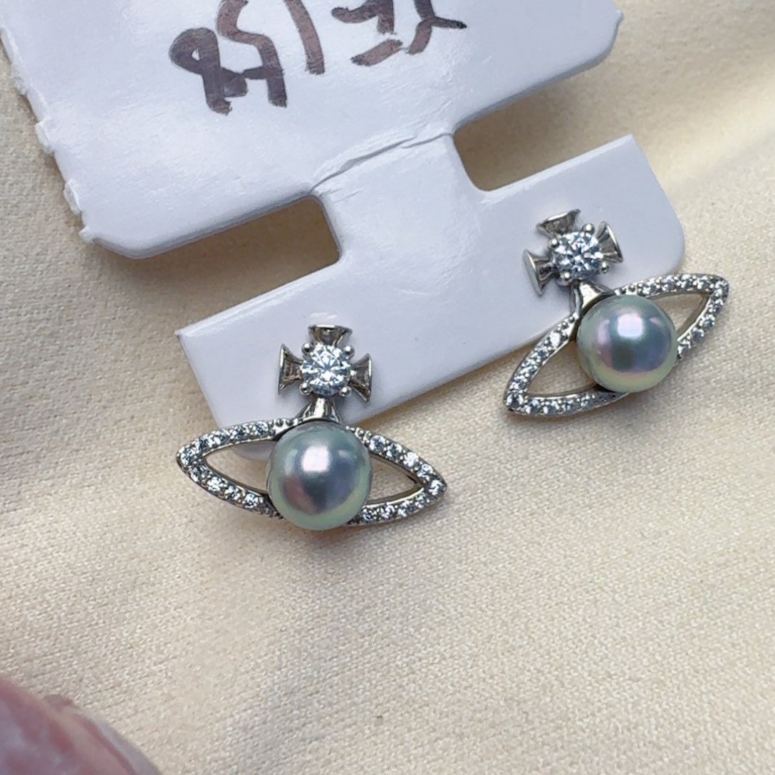 银S925镶嵌耳饰海水珍珠@@ye158