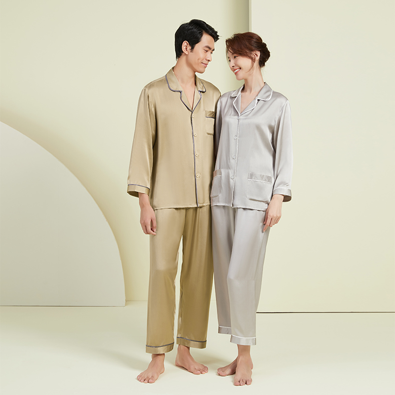 Wensli/万事利桑蚕丝家居睡衣套装-时光里（男）