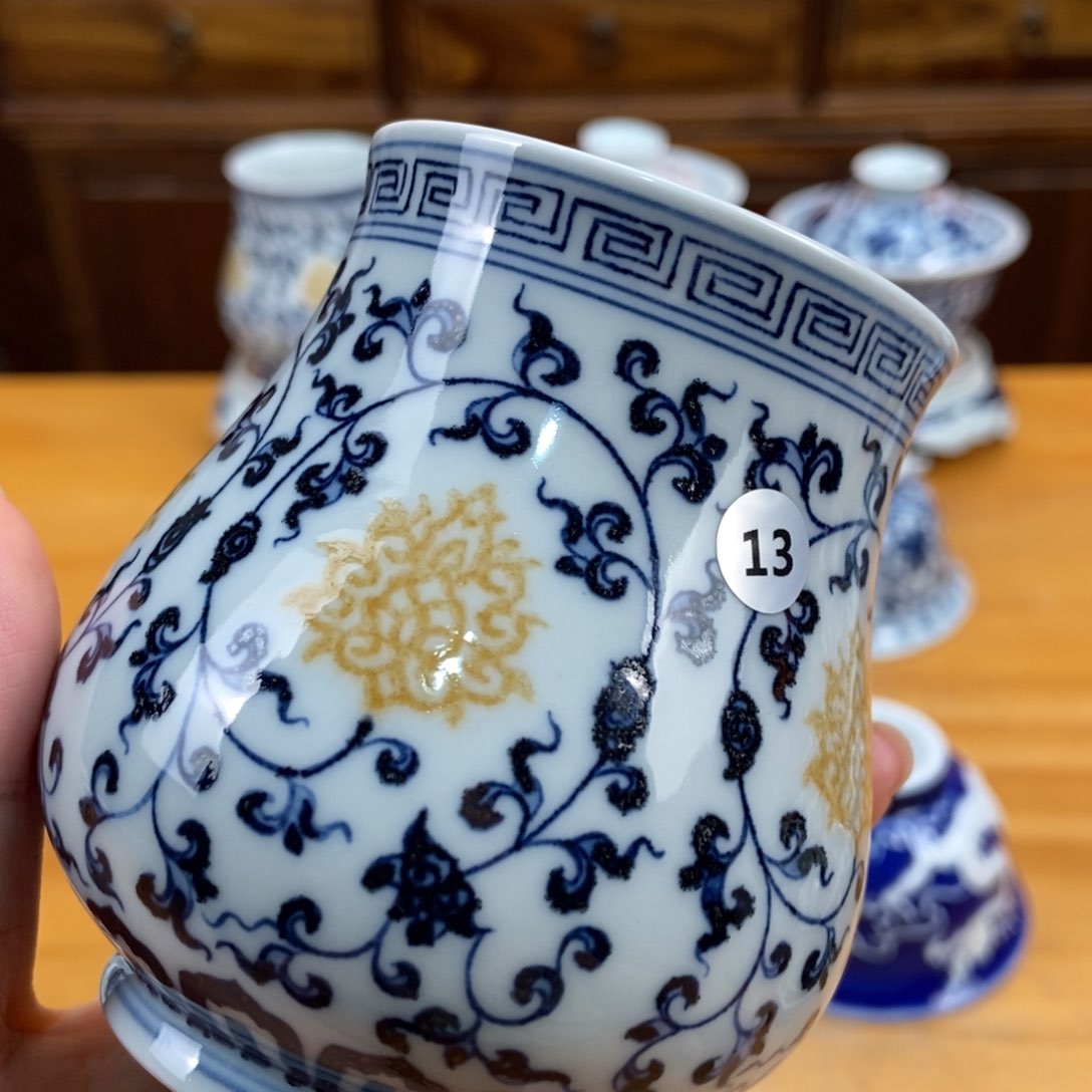 手绘现代茶具非古董