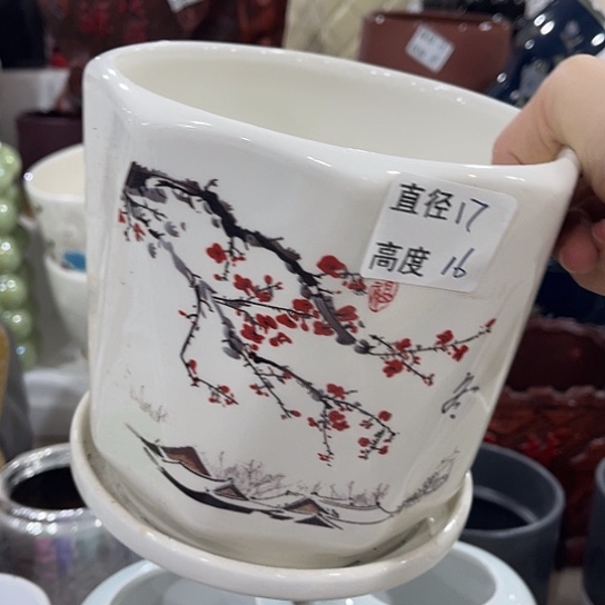 多肉绿植陶瓷花盆9.9包邮，有孔
