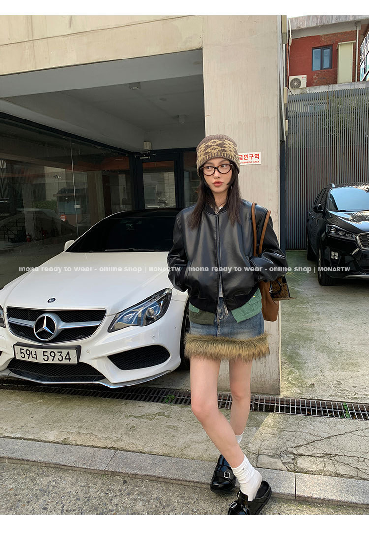 MONA 复古潮流时尚牛仔外套低腰半裙套装女小个子 2024早秋新款
