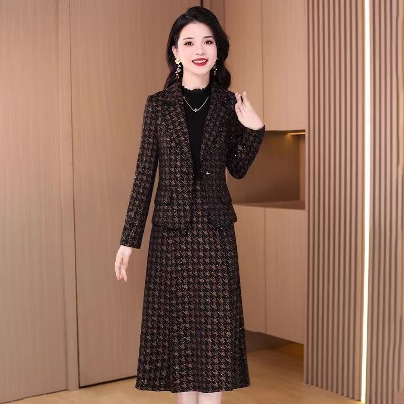 气质名媛显瘦小香风时尚套装女装休闲风新中式西装