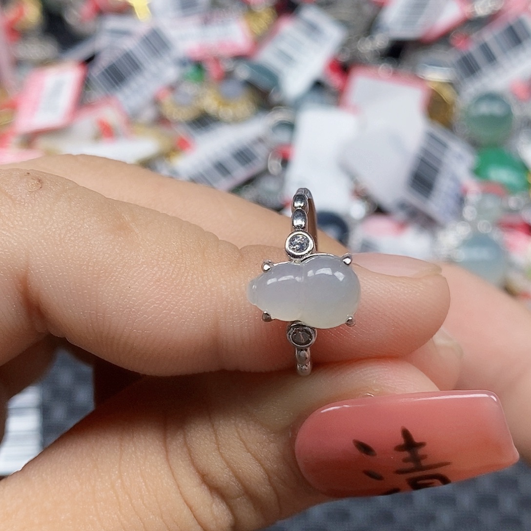 翡翠银S925镶嵌戒指