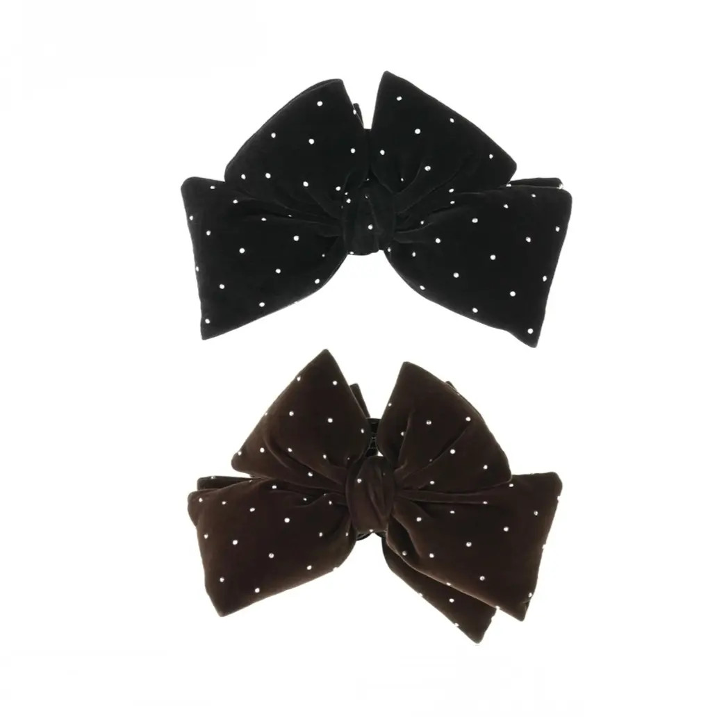 【繁星点点】韩式新款立填充丝绒蝴蝶结温柔时尚气质氛围感抓夹女商品图