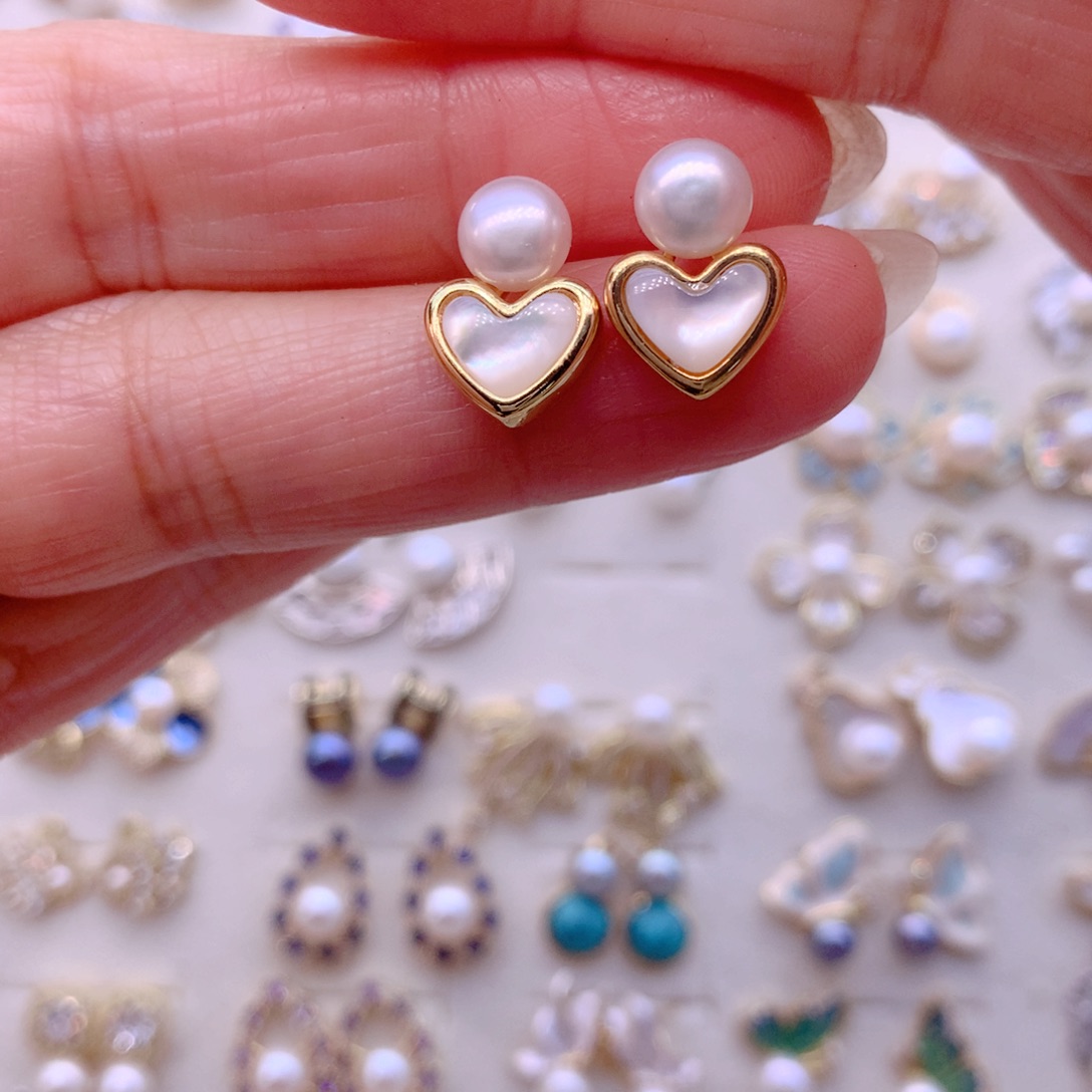 淡水珍珠耳饰合金